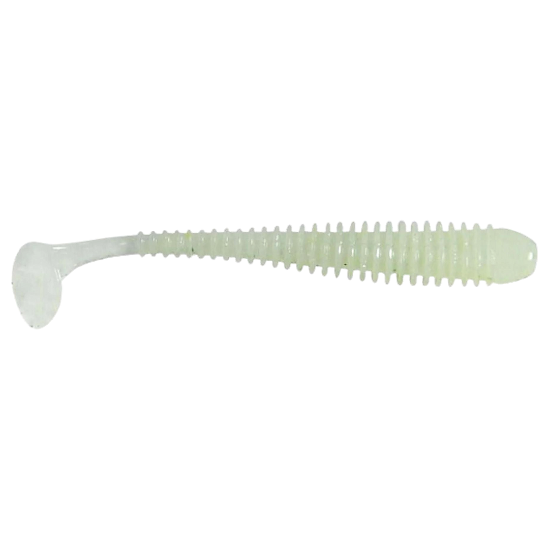 Keitech Swing Impact Jigi 2" Pearl Glow sivulta, pää oikealla