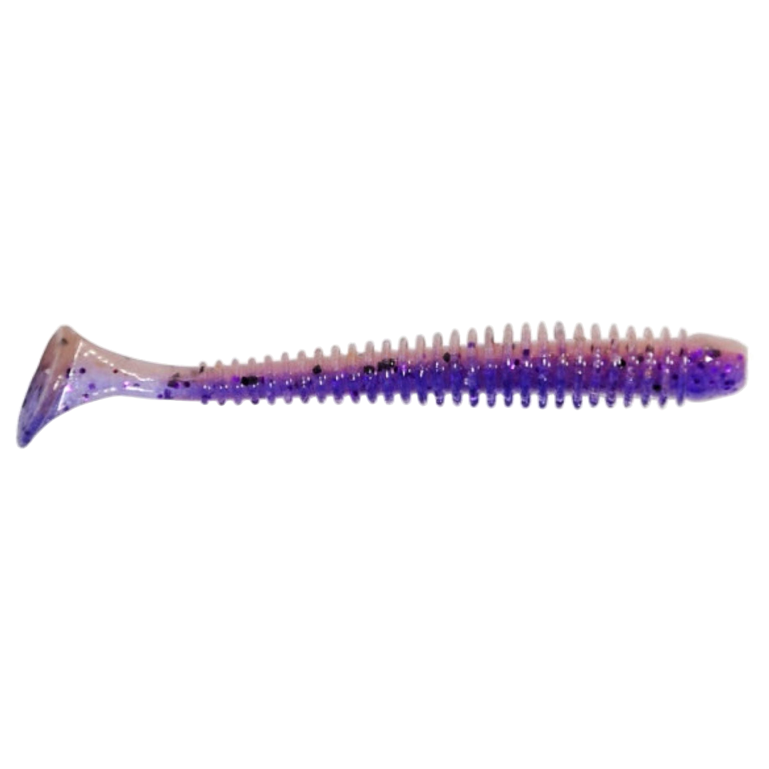 Keitech Swing Impact Jigi 2" Purple Jerry sivulta, pää oikealla