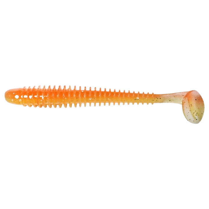 Keitech Swing Impact Jigi 2.5" Orange Rainbow sivulta, pää vasemmalla