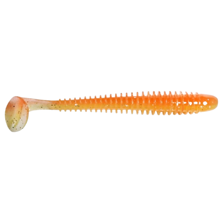 Keitech Swing Impact Jigi 2.5" Orange Rainbow sivulta, pää oikealla