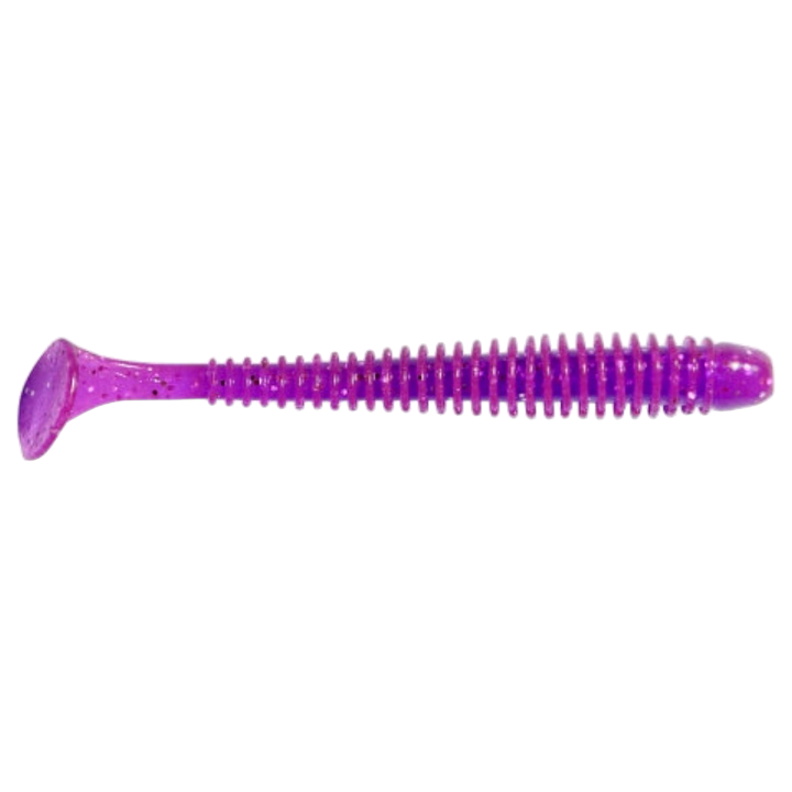 Keitech Swing Impact Jigi 2.5" Purple Chameleon/Silver FLK sivulta, pää oikealla