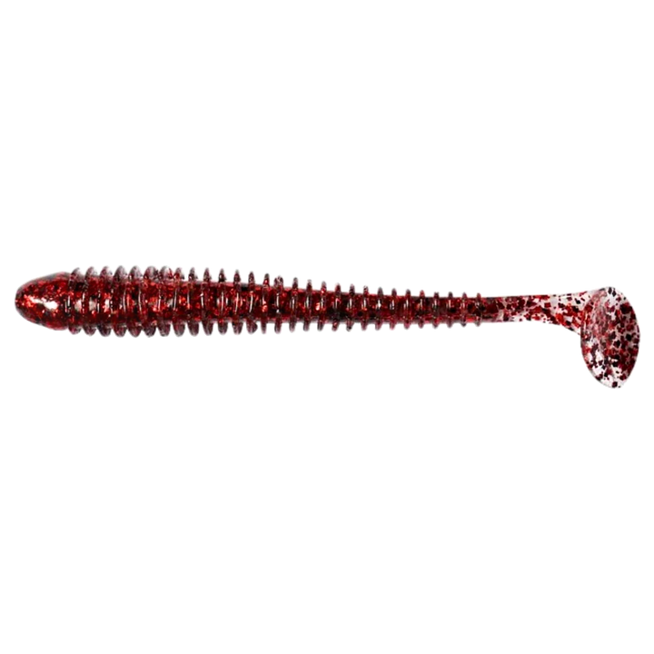 Keitech Swing Impact Jigi 2.5" Red Devil sivulta, pää vasemmalla