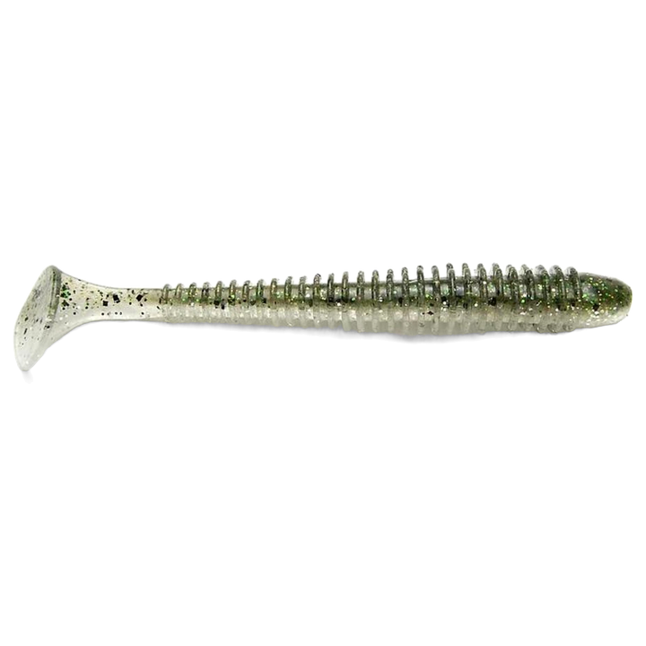 Keitech Swing Impact Jigi 2.5" Silver Flash Minnow sivulta, pää oikealla