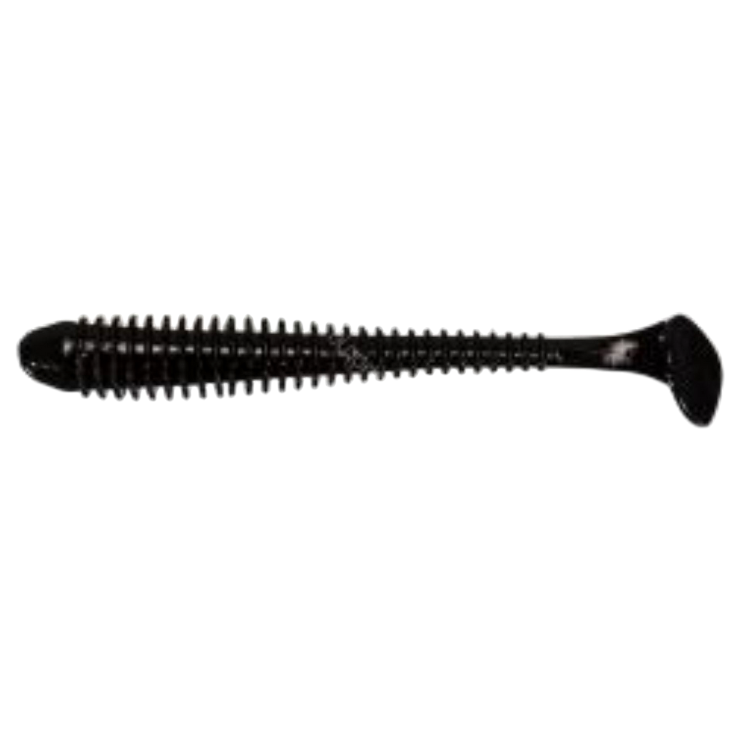Keitech Swing Impact Jigi 3" Black sivulta, pää vasemmalla