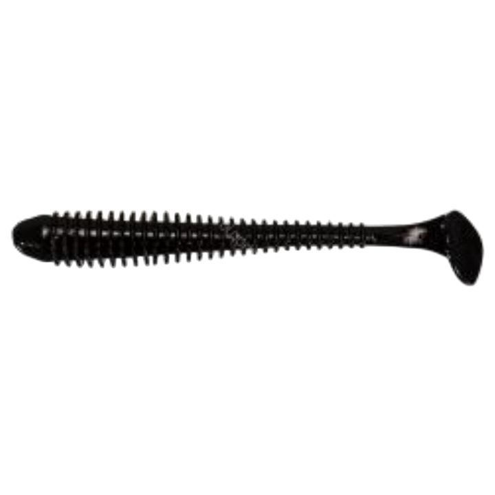 Keitech Swing Impact Jigi 3" Black sivulta, pää vasemmalla