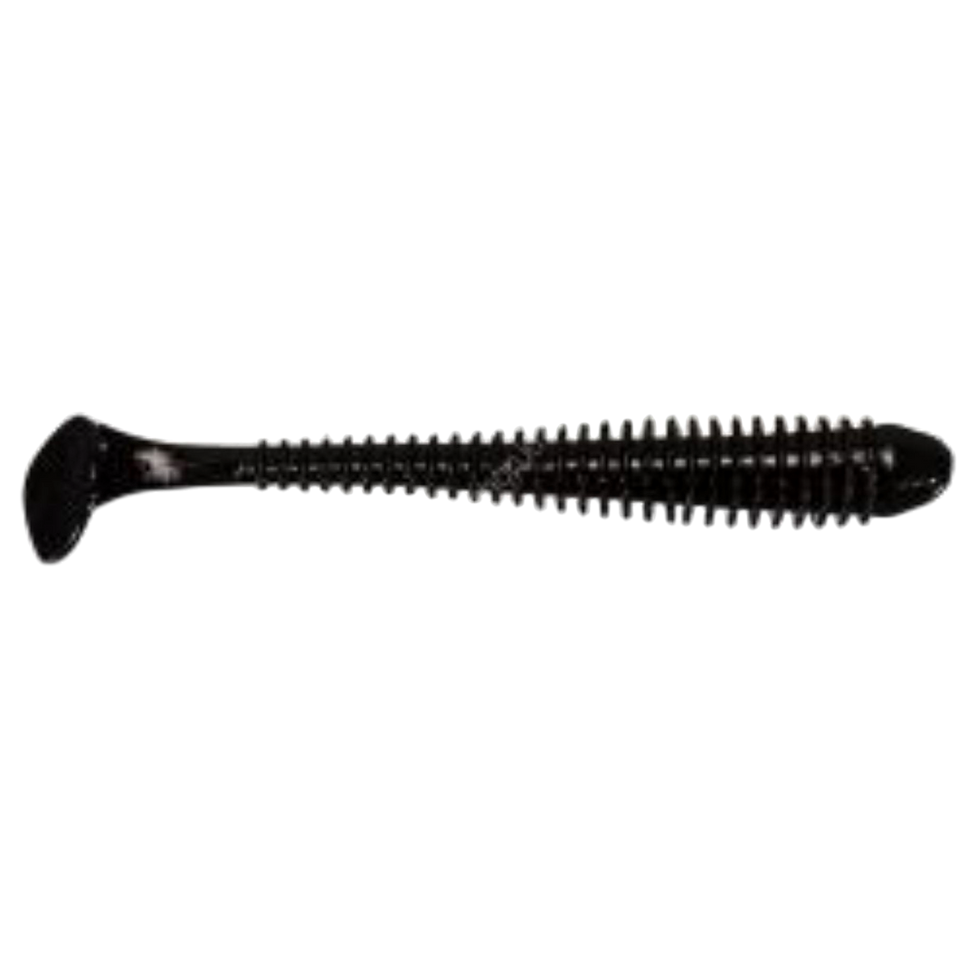 Keitech Swing Impact Jigi 3" Black sivulta, pää oikealla