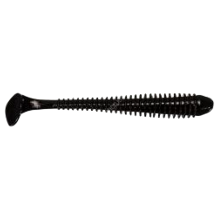 Keitech Swing Impact Jigi 3" Black sivulta, pää oikealla