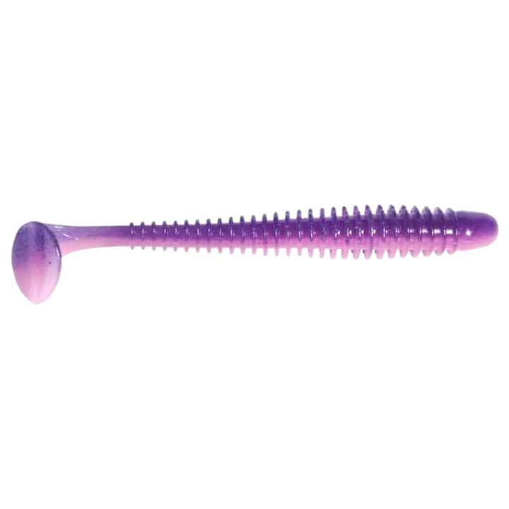 Keitech Swing Impact Jigi 3" Bubblegum Grape sivulta, pää oikealla