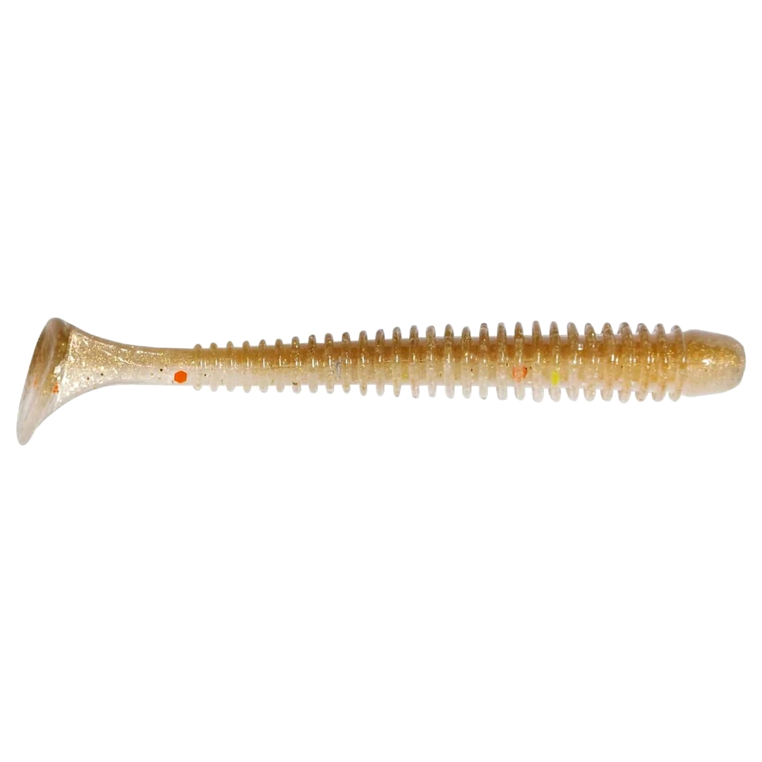 Keitech Swing Impact Jigi 3" Golden Shiner sivulta, pää oikealla