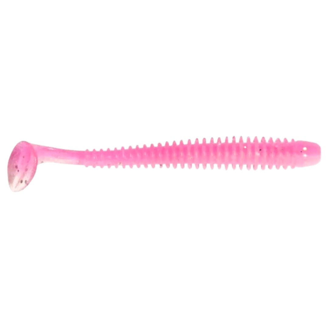 Keitech Swing Impact Jigi 3" Pink Glow sivulta, pää oikealla