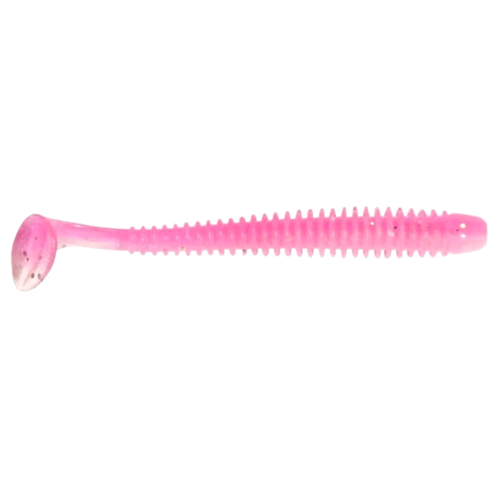 Keitech Swing Impact Jigi 3" Pink Glow sivulta, pää oikealla