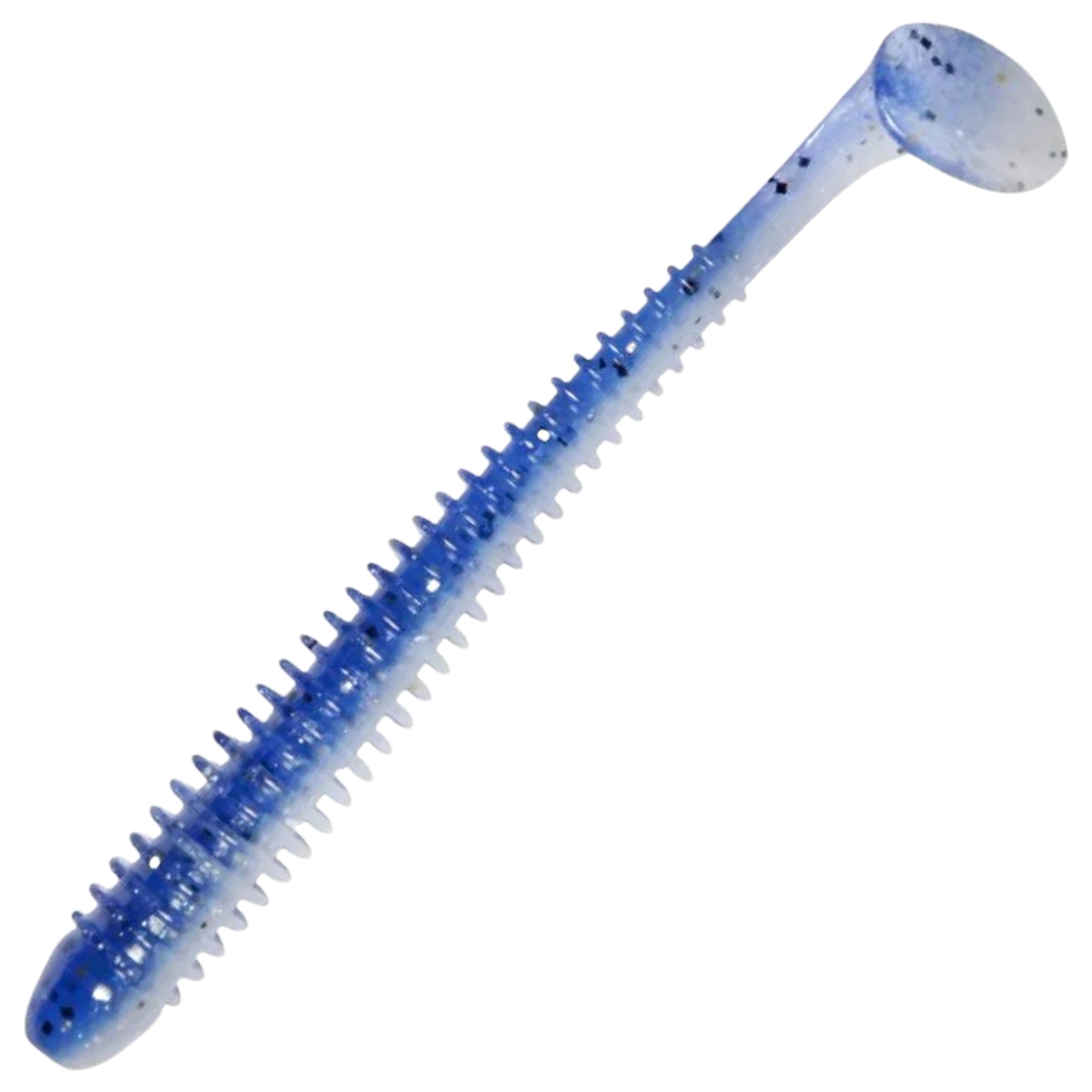 Keitech Swing Impact Jigi 4.5", väri Blue Ice Shad: tummansininen selkä, vaaleansininen vatsa ja hopeiset hileet