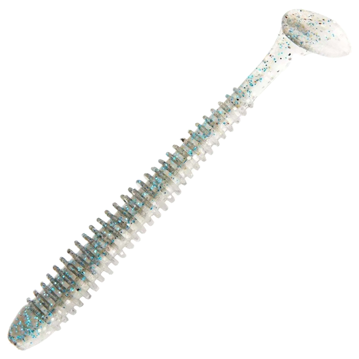 Keitech Swing Impact Jigi 4.5", väri HASU (Silver Shiner): harmaansininen selkä ja hopeinen hileinen kylki