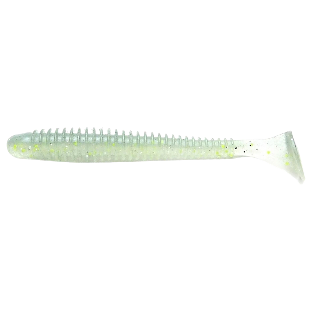 Keitech Swing Impact Jigi 4.5" Sexy Shad sivulta, pää vasemmalla