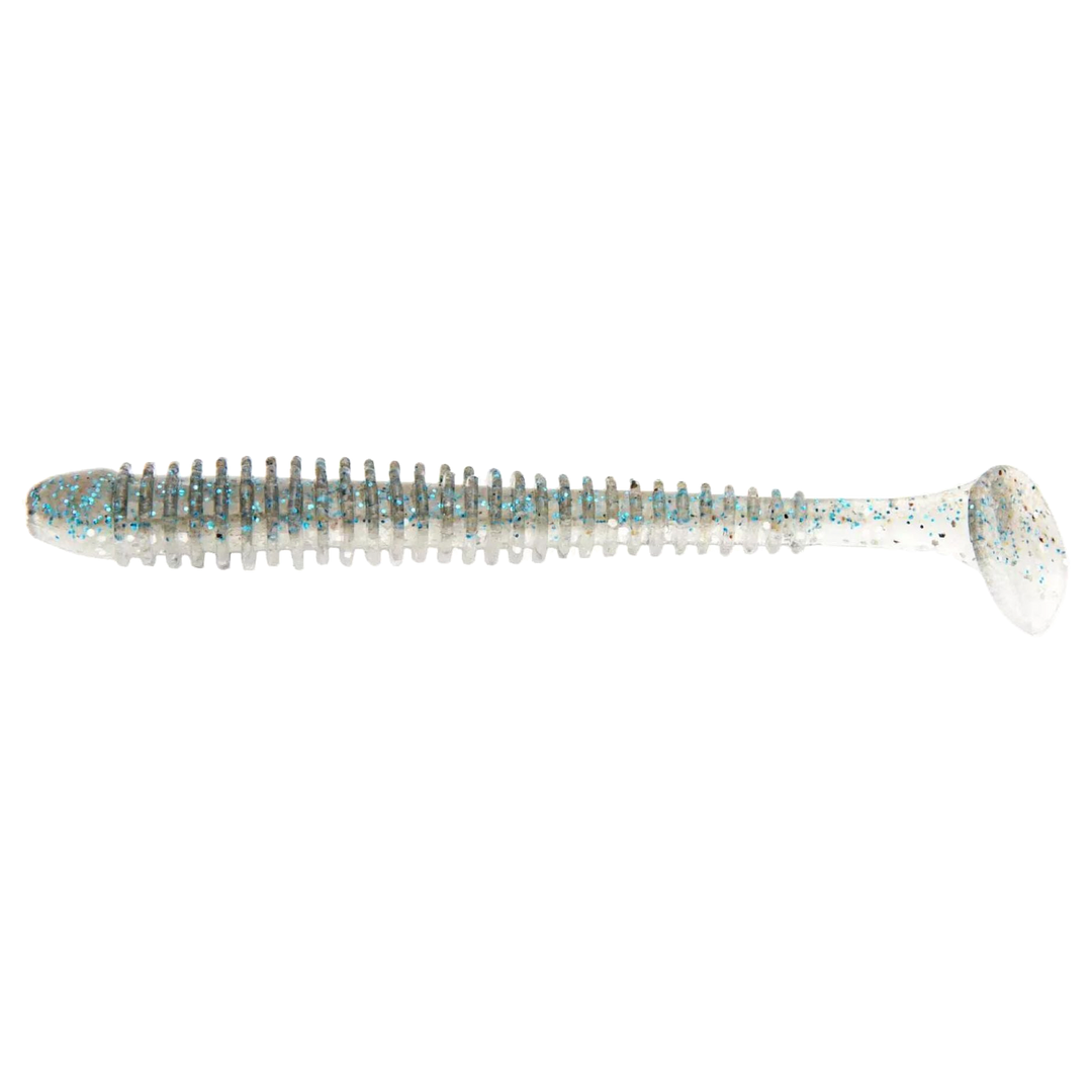 Keitech Swing Impact Jigi 4" Hasu (Silver Shiner) sivulta, pää vasemmalla