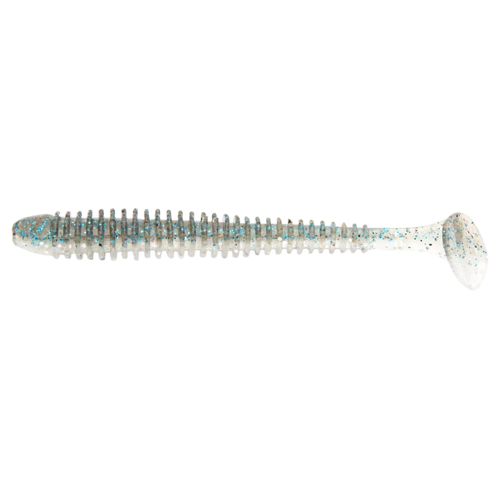 Keitech Swing Impact Jigi 4" Hasu (Silver Shiner) sivulta, pää vasemmalla