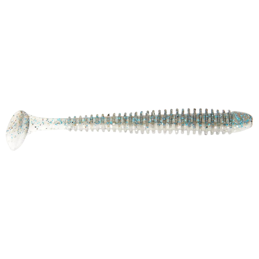 Keitech Swing Impact Jigi 4" Hasu (Silver Shiner) sivulta, pää oikealla