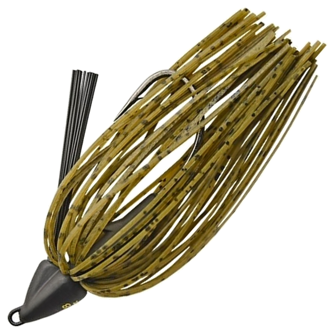 Keitech Swing Swimmer Swimbait 10.6g, väri Green Pumpkin PP.: tumma pää, vihertävänruskea helma mustin pilkuin