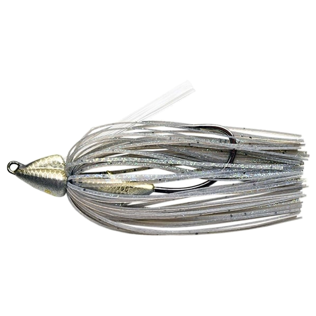 Keitech Swing Swimmer Swimbait 10.6g Smokin' Shad sivulta, pää vasemmalla