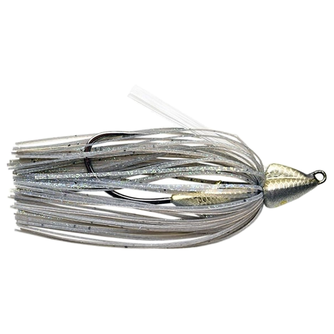 Keitech Swing Swimmer Swimbait 10.6g Smokin' Shad sivulta, pää oikealla