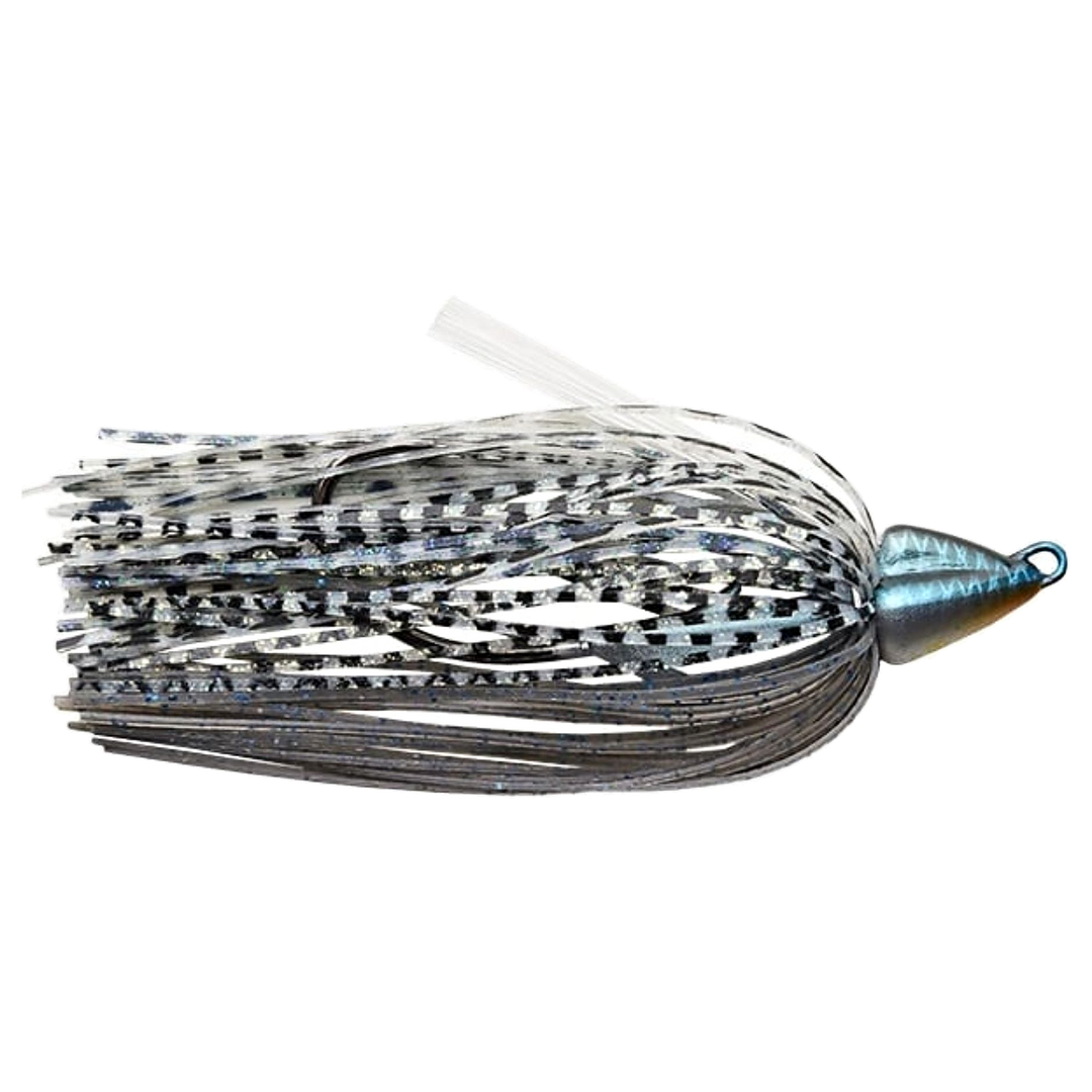 Keitech Swing Swimmer Swimbait 10.6g Smoky Crystal Shad sivulta, pää oikealla