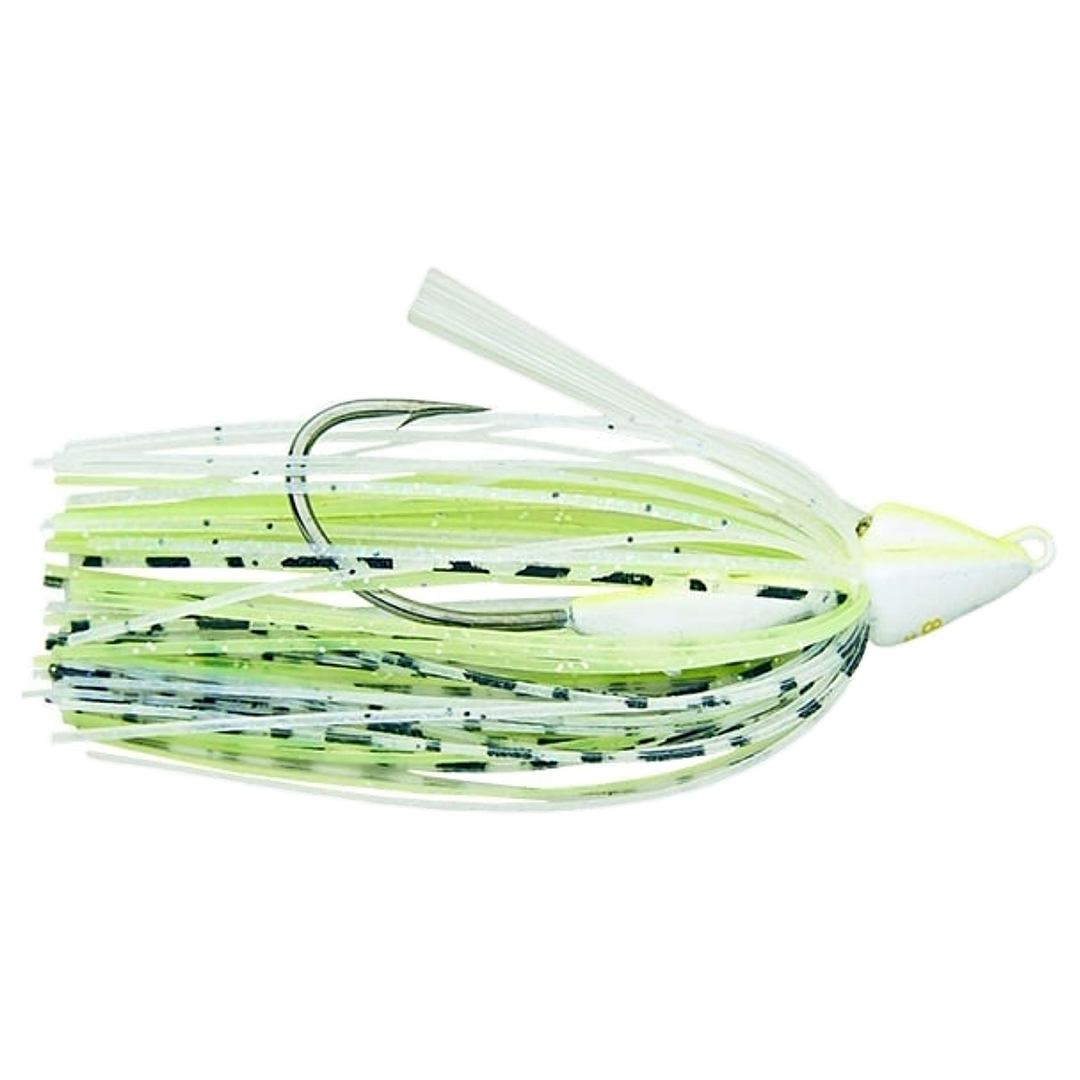 Keitech Swing Swimmer Swimbait 10.6g Spot Remover sivulta, pää oikealla