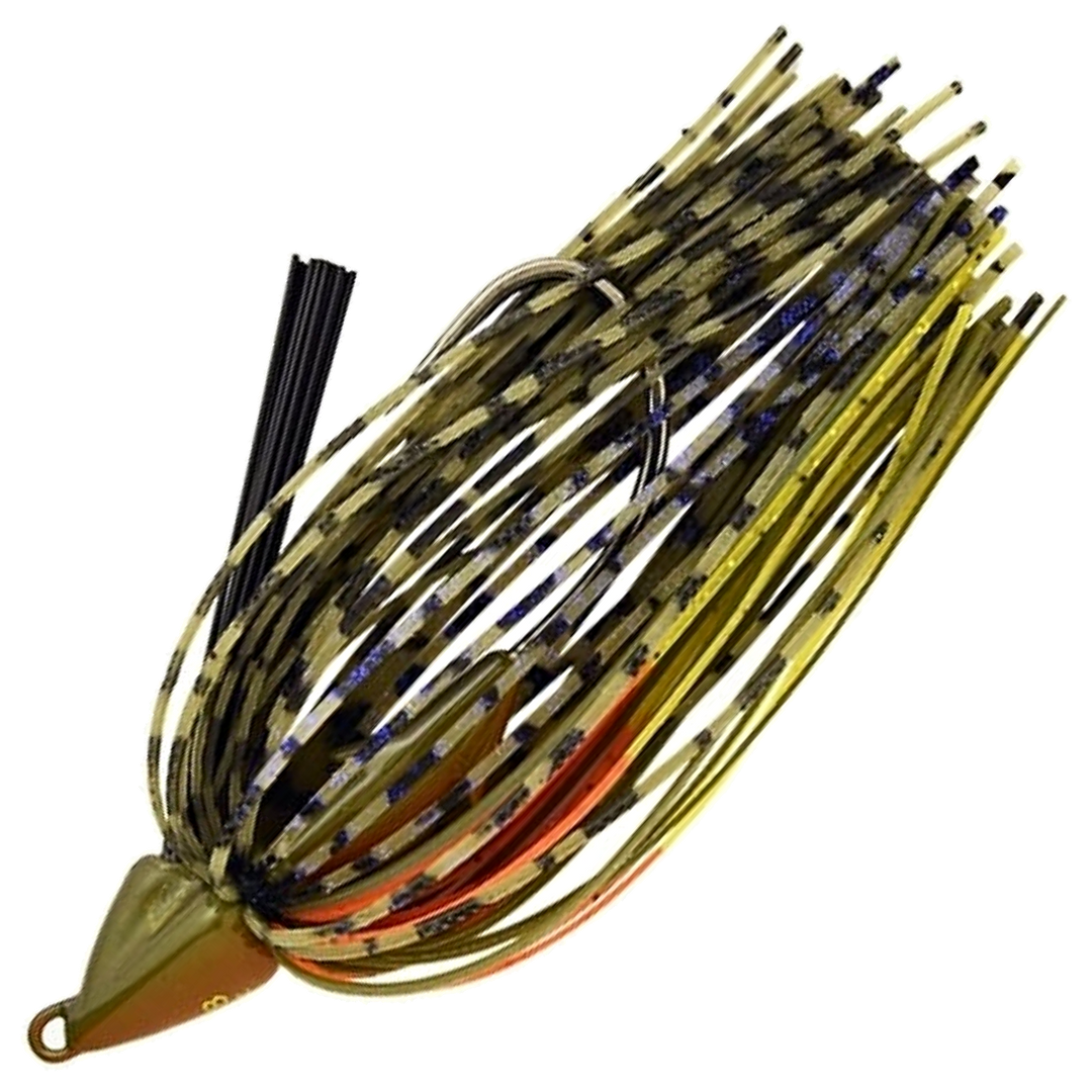 Keitech Swing Swimmer Swimbait 10.6g, väri Sungill: ruskea pää, ruskea, vihreä ja oranssi helma mustin raidoin
