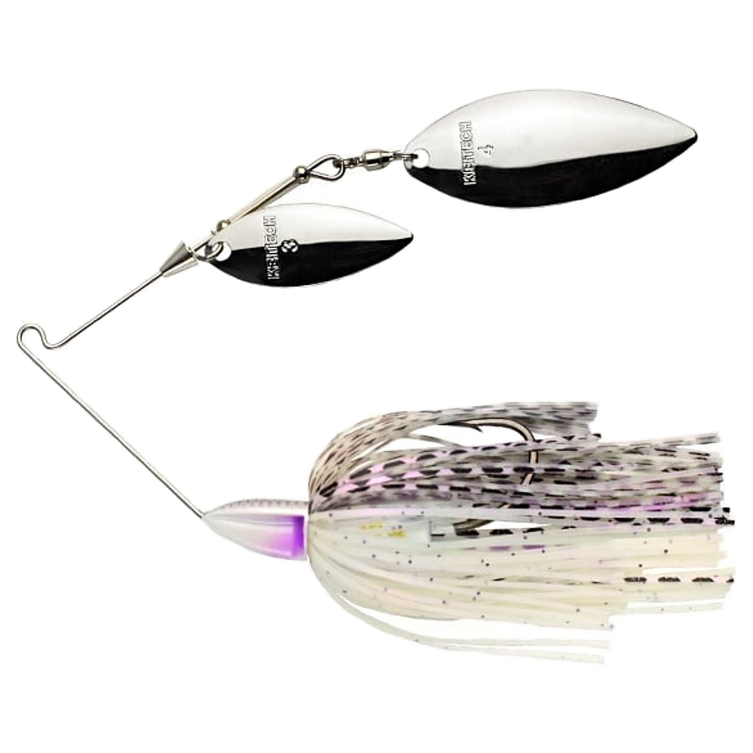 Keitech Tee Bone Double Willow Spinnerbait 14g Purple Pearl Shad sivulta, pää vasemmalla