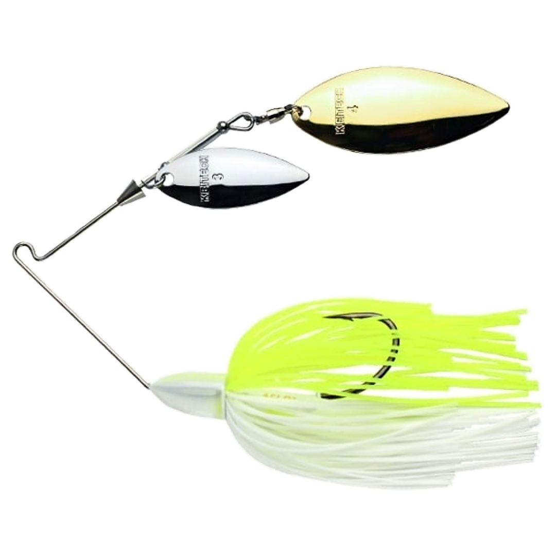 Keitech Tee Bone Double Willow Spinnerbait 14g White/Chart sivulta, pää vasemmalla