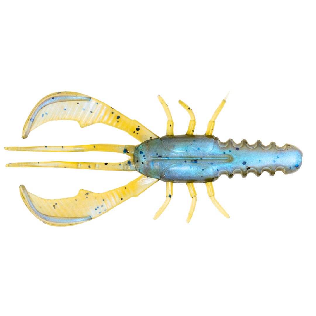 Kuore Bouncer 8.5cm 5.9g Jigi Blue Craw alapuolelta, pää vasemmalla