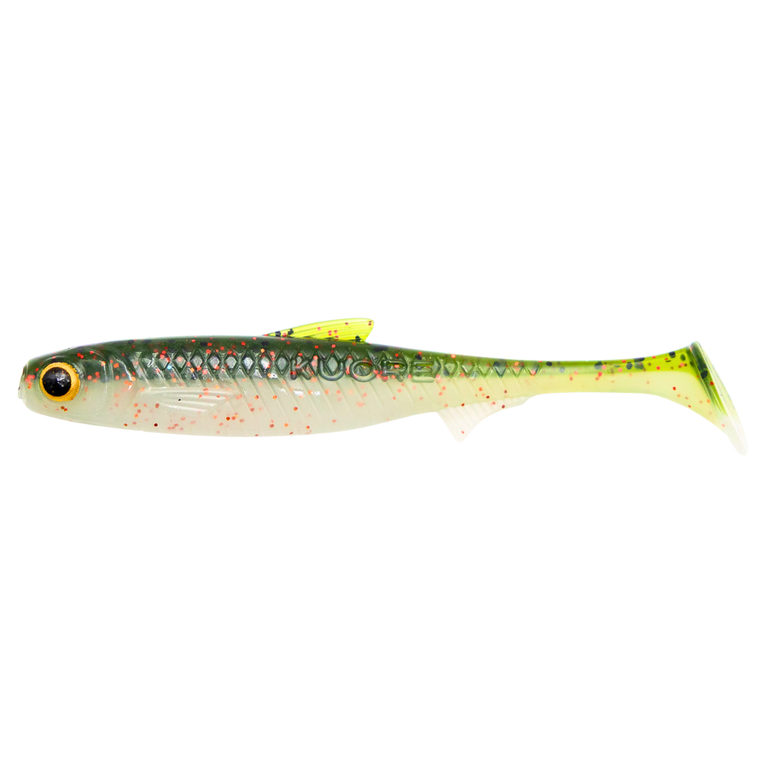 Kuore Recoil 11cm 7.6g Jigi Green Spark sivulta, pää vasemmalla