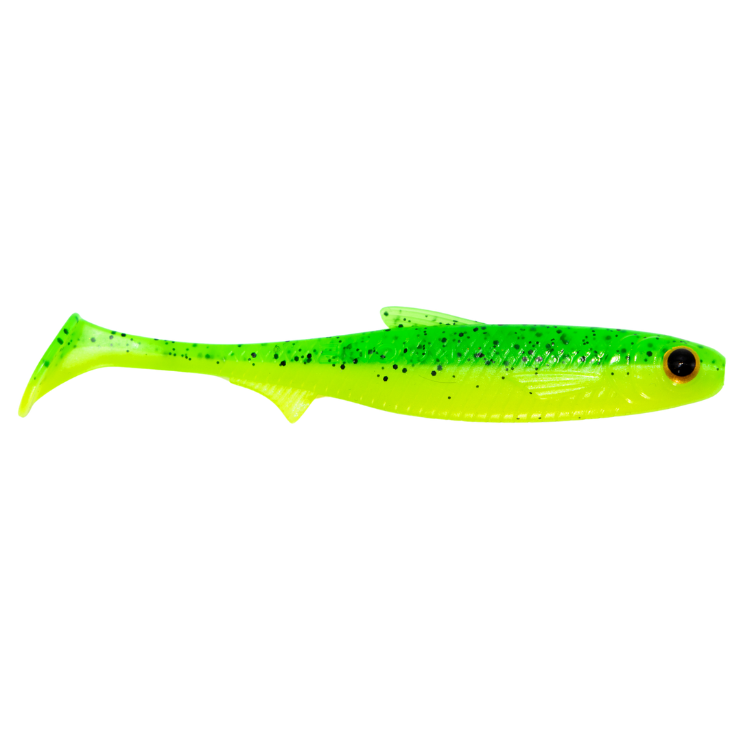 Kuore Recoil 9cm 4.2g Jigi Fire Perch UV sivulta, pää oikealla