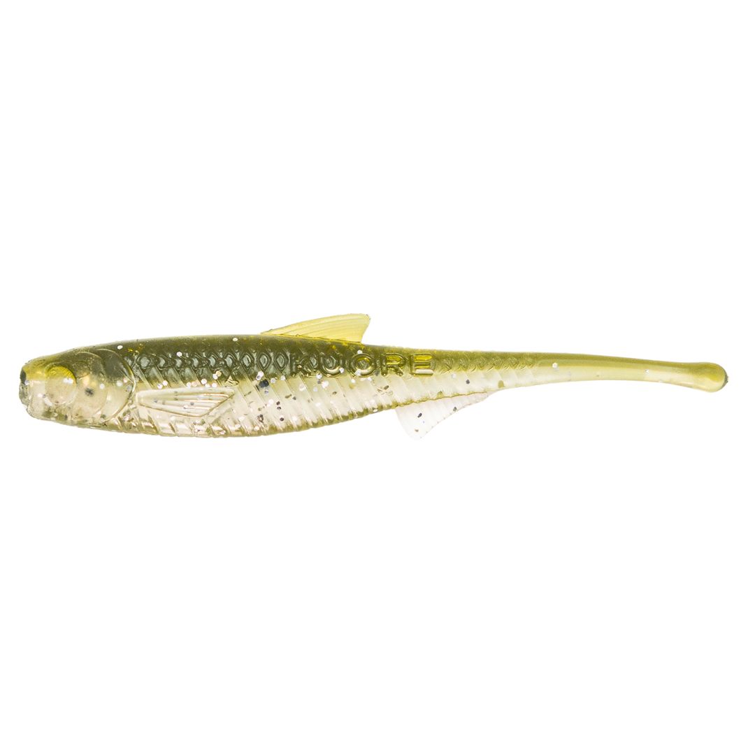 Kuore Torpedo 9cm 3.1g Jigi Silver Ayu sivulta, pää vasemmalla