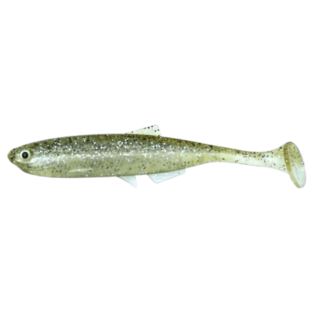 LMAB KØFI Bleak Shad Jigi 12cm Champagne sivulta, pää vasemmalla