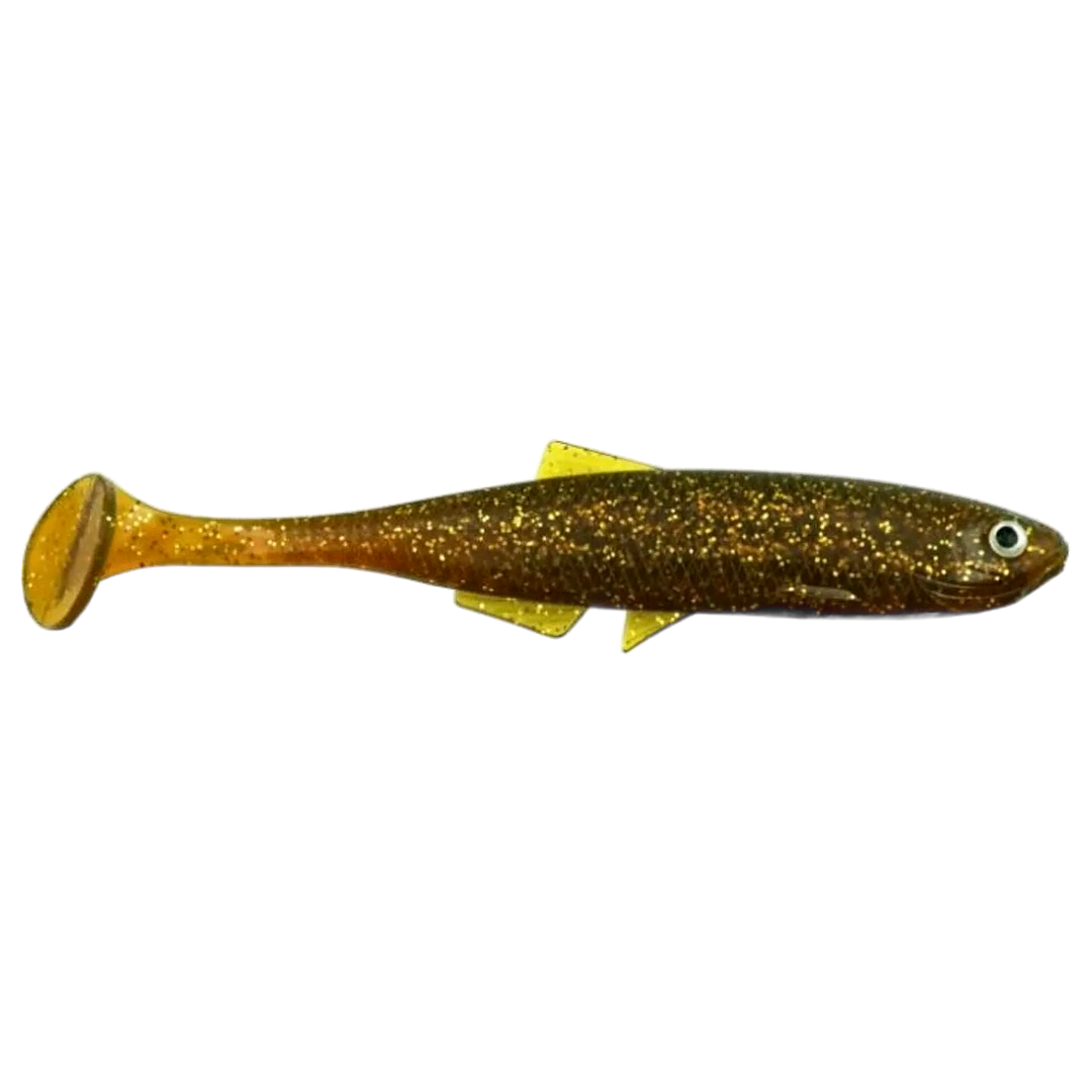 LMAB KØFI Bleak Shad Jigi 12cm Motoroil sivulta, pää oikealla