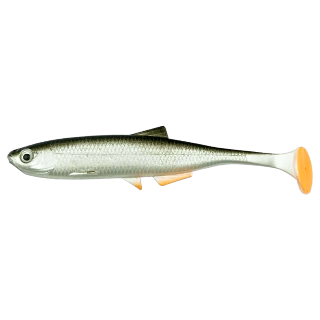 LMAB KØFI Bleak Shad Jigi 6cm Real Roach sivulta, pää vasemmalla