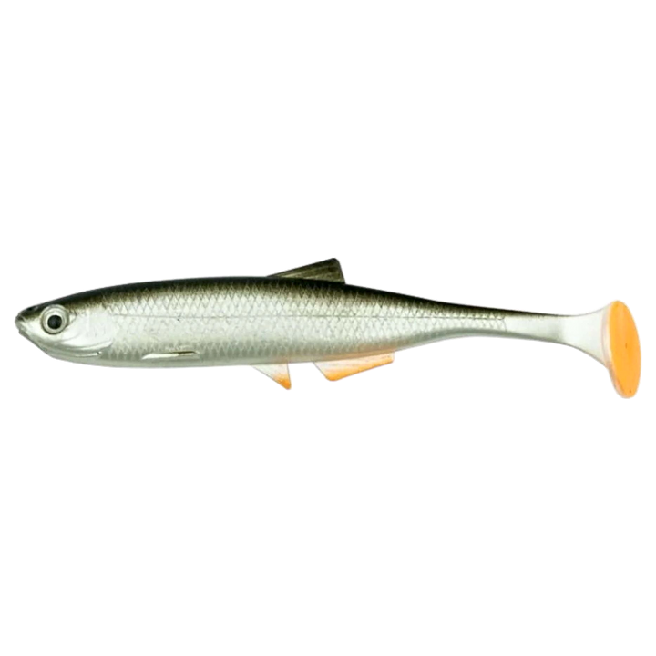 LMAB KØFI Bleak Shad Jigi 6cm Real Roach sivulta, pää vasemmalla