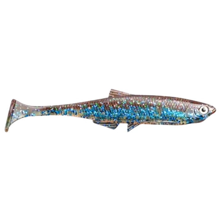 LMAB KØFI Bleak Shad Jigi 9cm Galaxy sivulta, pää oikealla