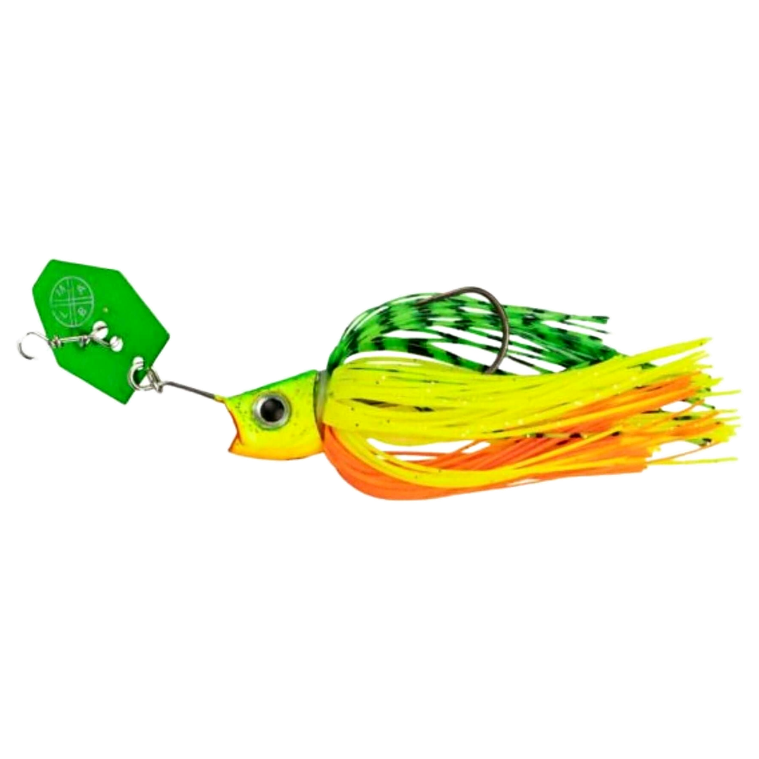 LMAB KØFI Multi Vibe Chatterbait 10g Firetiger sivulta, pää vasemmalla