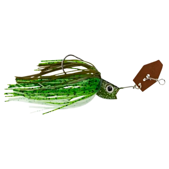 LMAB KØFI Multi Vibe Chatterbait 10g Green Pumpkin sivulta, pää oikealla