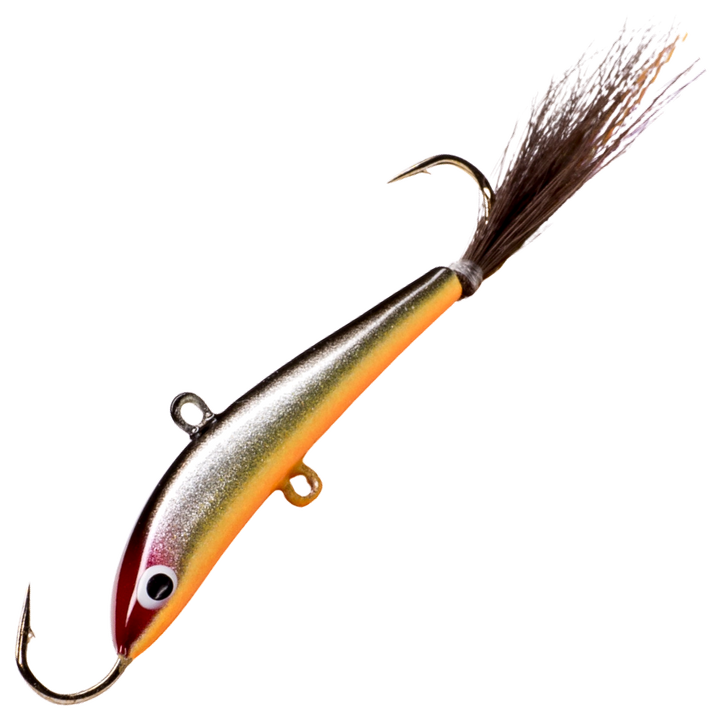MA Muikku karvapyrstö tasapainopilkki 35mm, väri 8: tumma selkä, hopeinen kylki, oranssi vatsa