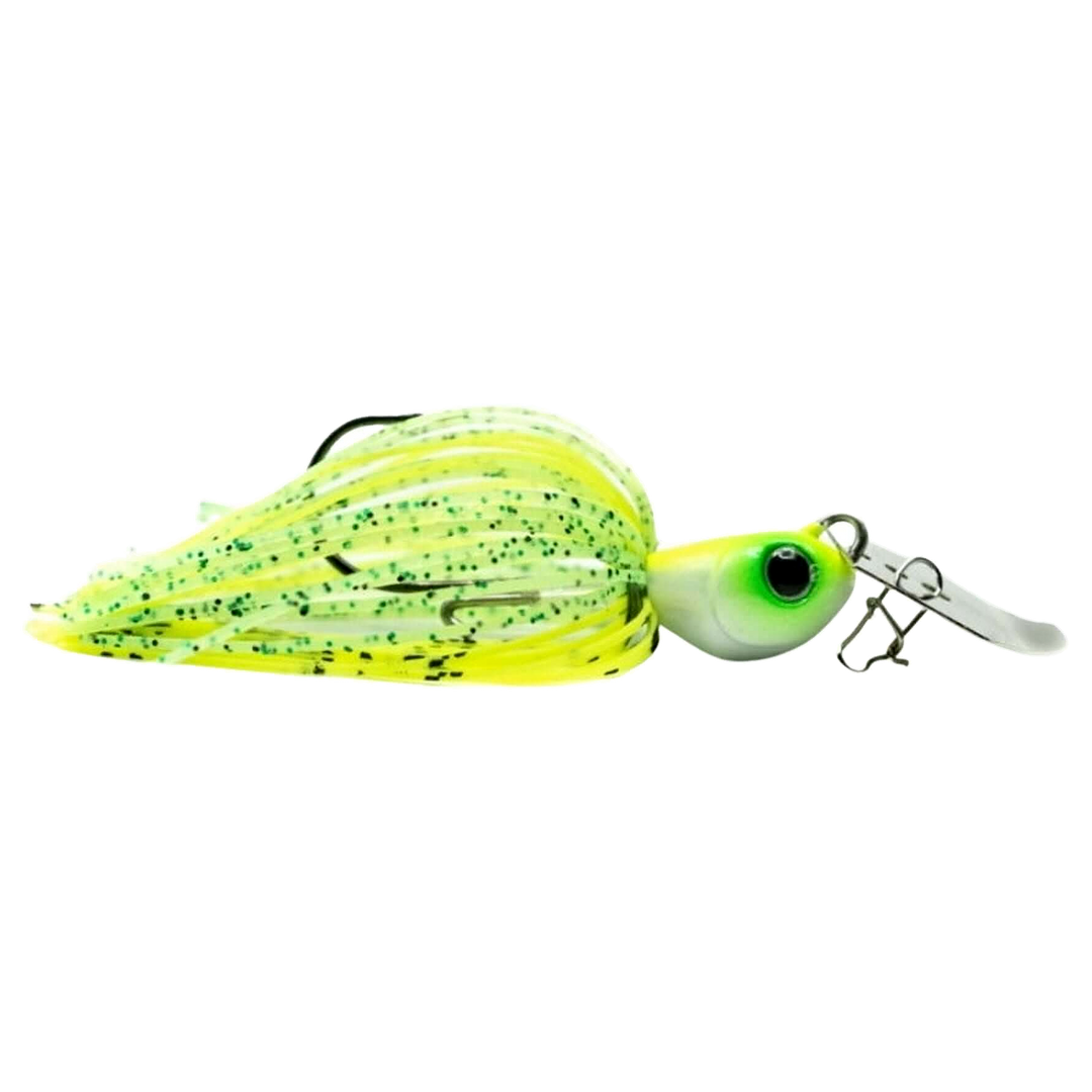 Noike Kaishin ChatterBlade 10.5g Lime Chartreuse sivulta, pää oikealla