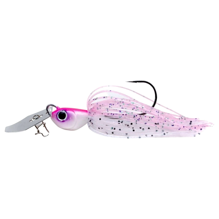 Noike Kaishin ChatterBlade 10.5g Pink Shad sivulta, pää vasemmalla