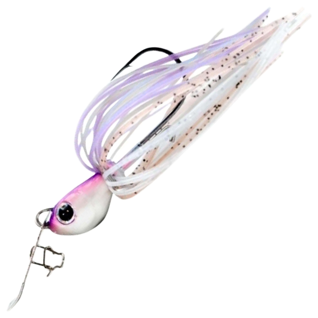 Noike Kaishin ChatterBlade 10.5g, väri Pro Blue Shad: pinkki pää, vaaleanvioletti ja valkoinen helma, hopeinen lapa