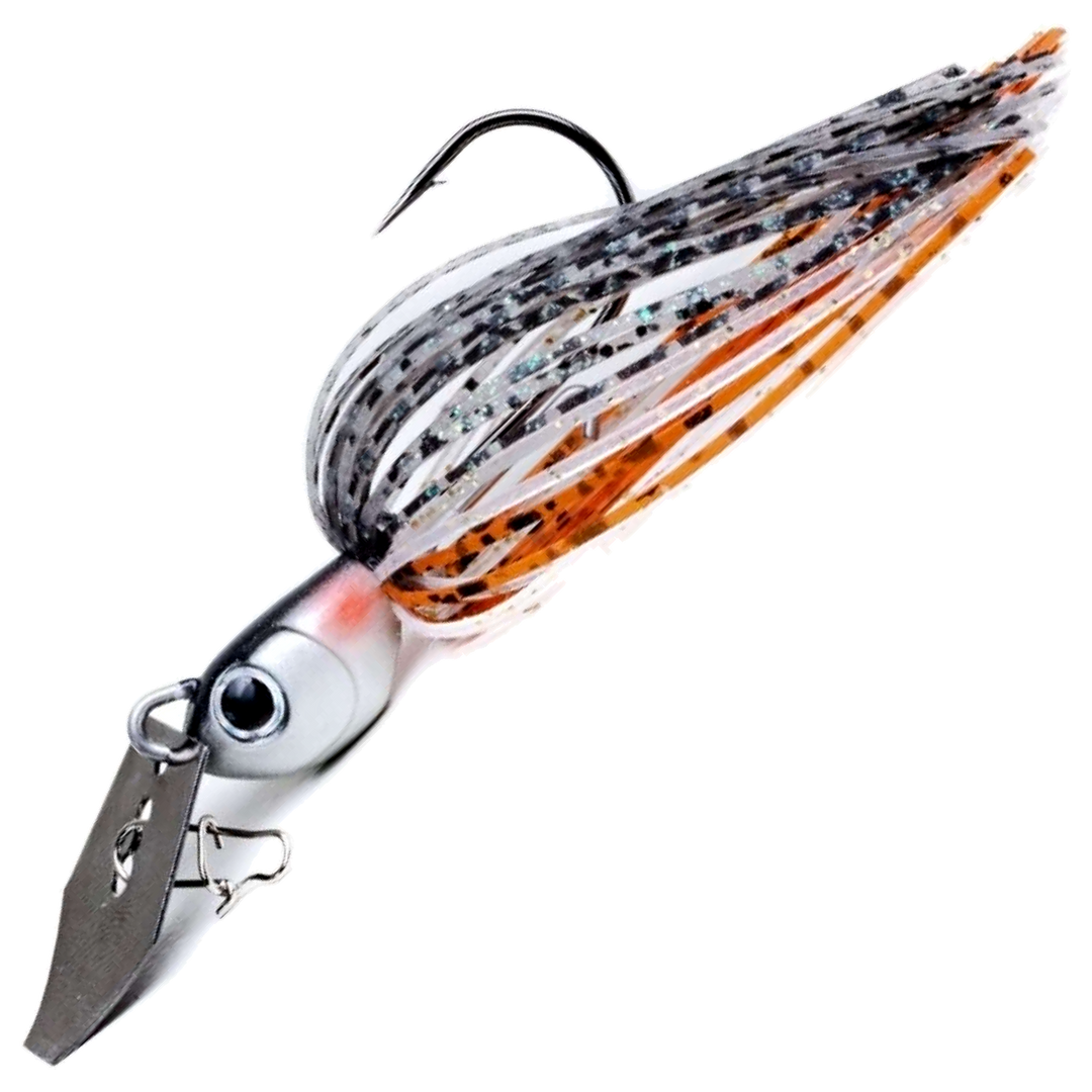 Noike Kaishin ChatterBlade 10.5g, väri Young Perch: valkoinen pää, harmaa, oranssi ja musta helma, hopeinen lapa