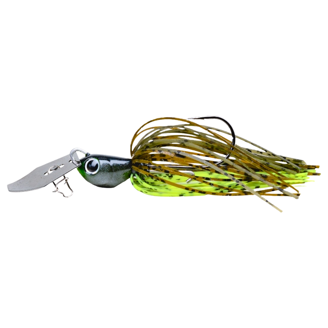 Noike Tiny Kaishin ChatterBlade 7g Greenpumpkin/Chartreuse sivulta, pää vasemmalla