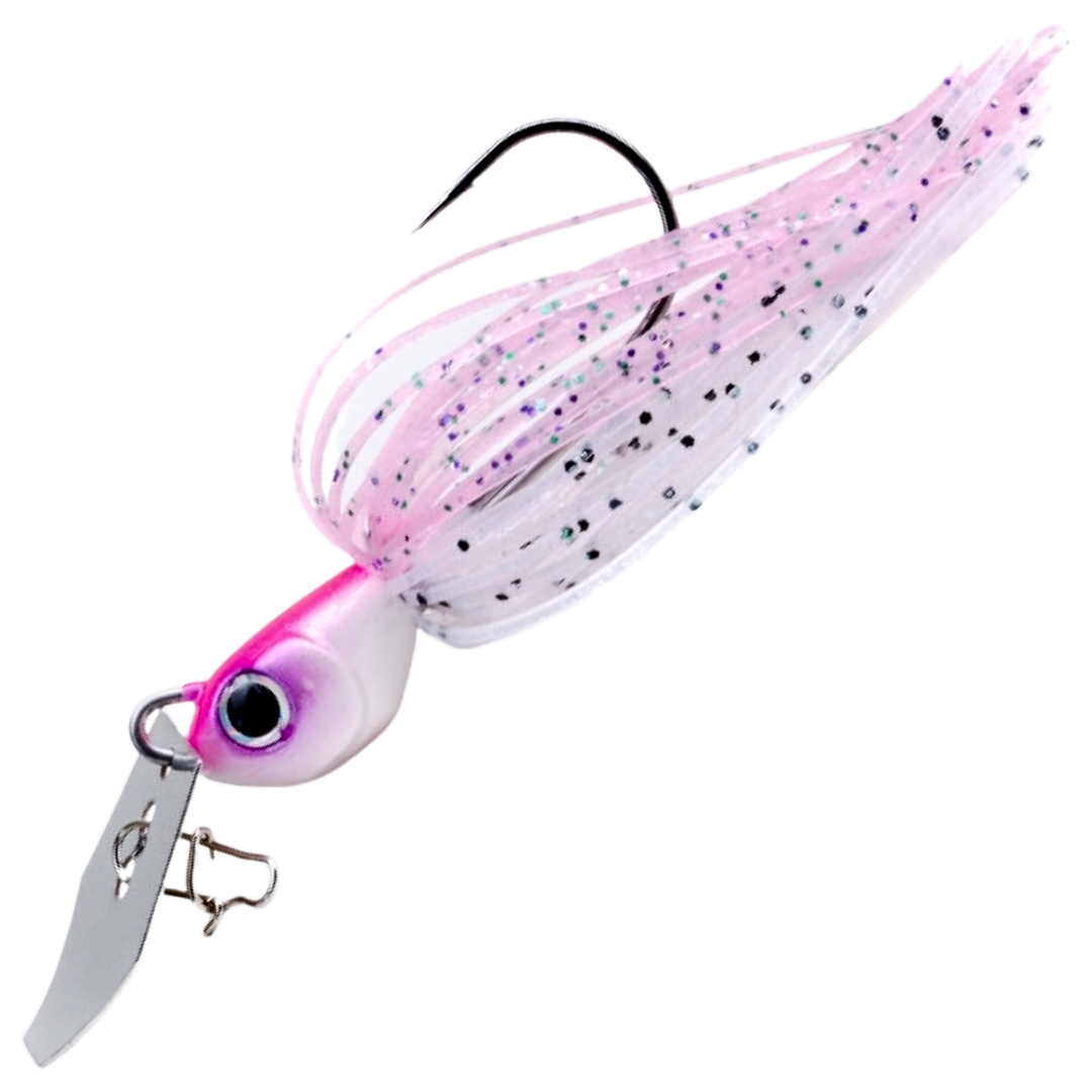 Noike Tiny Kaishin ChatterBlade 7g, väri Pink Shad: pinkki pää, vaaleanpunainen helma ja mustat pilkut, hopeinen lapa