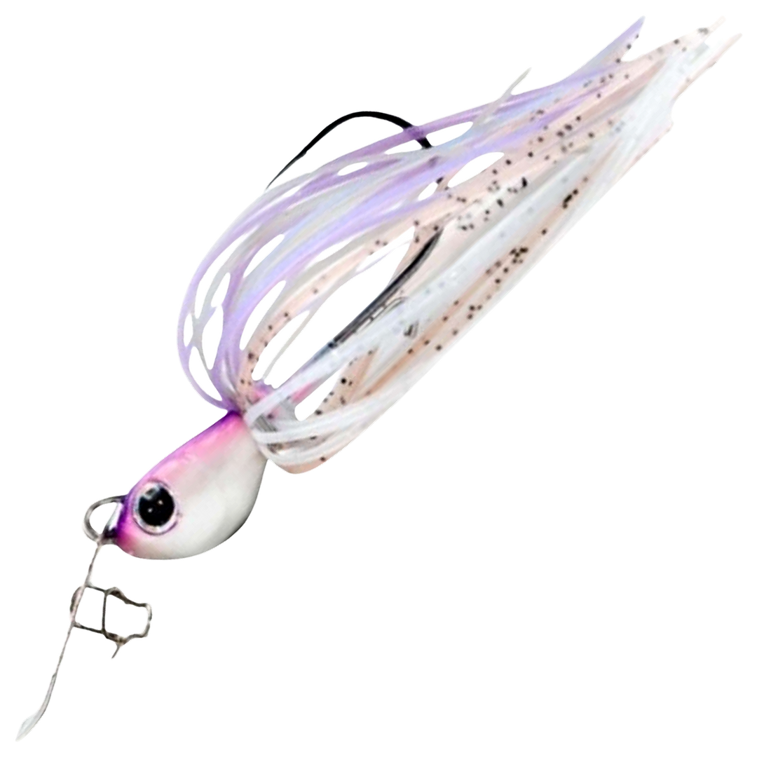 Noike Tiny Kaishin ChatterBlade 7g, väri Pro Blue Shad: pinkki pää, vaaleanvioletti ja valkoinen helma, hopeinen lapa