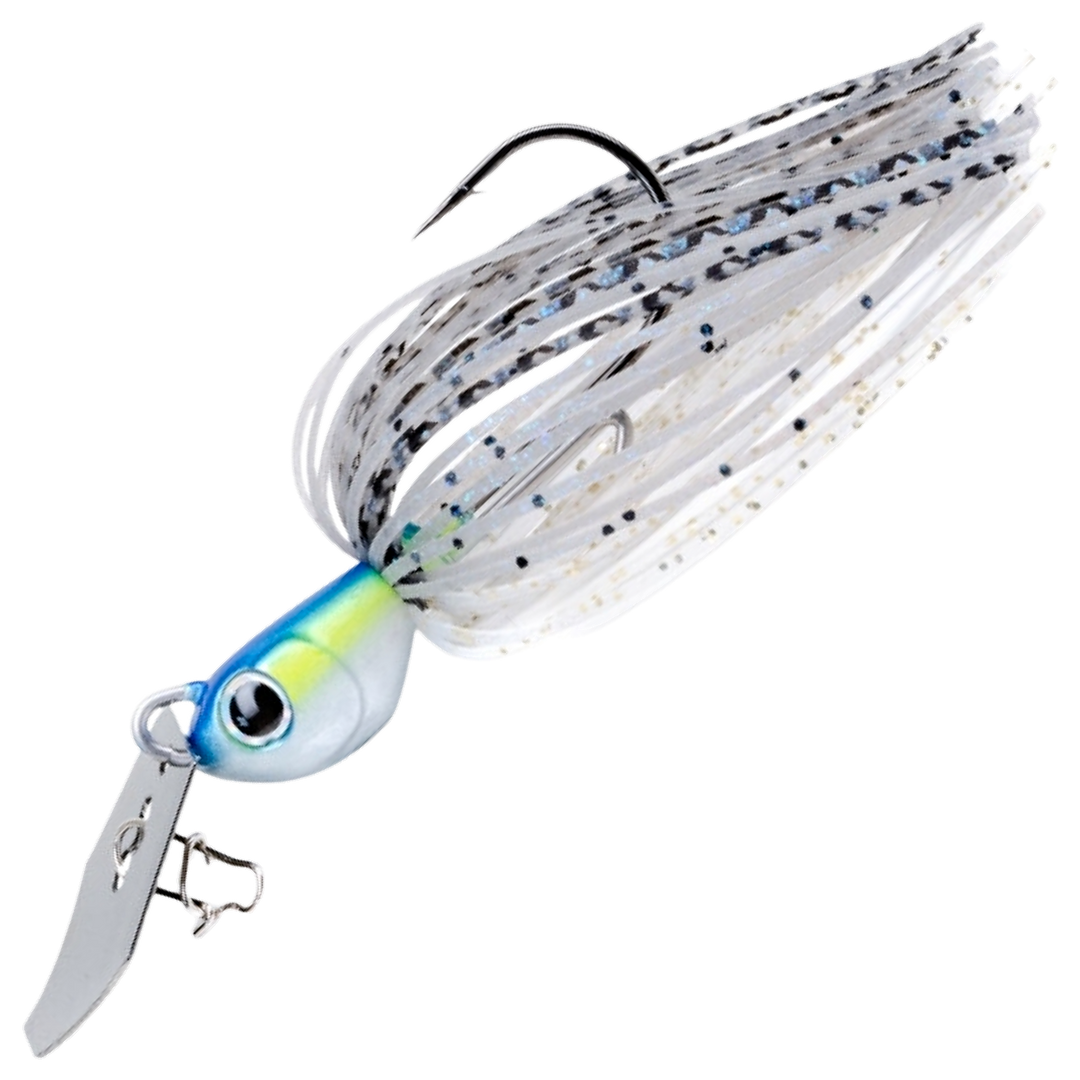 Noike Tiny Kaishin ChatterBlade 9g, väri 07 Sexy Blue Shad: sininen pää, harmaavalkoinen helma mustin pilkuin, hopeinen lapa