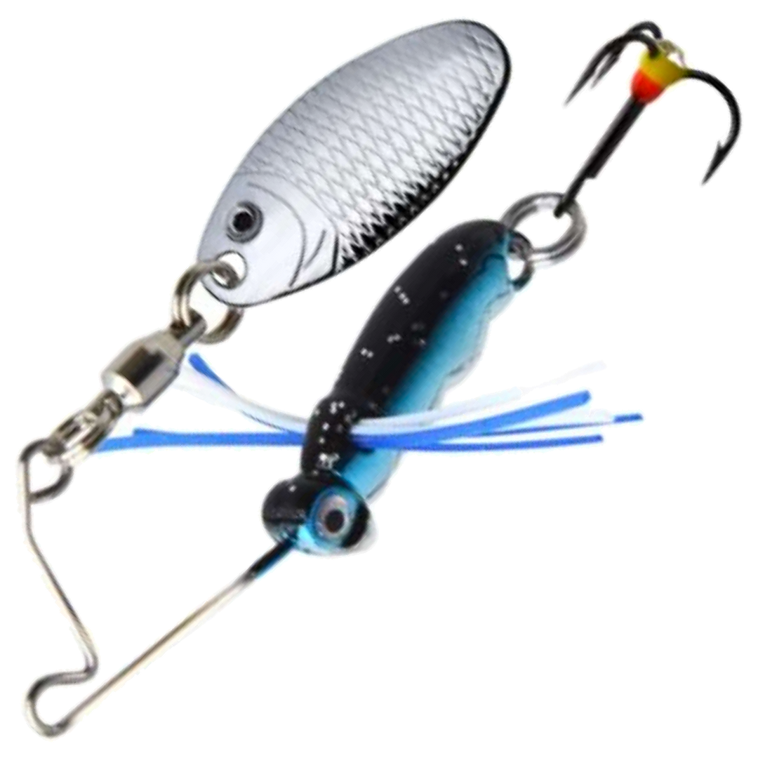 Patriot Big Buggy Spinnerbait 12g, väri 01: musta selkä, sininen kylki, siniset jalat ja hopeinen lapa